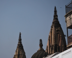 A bird and temple spires